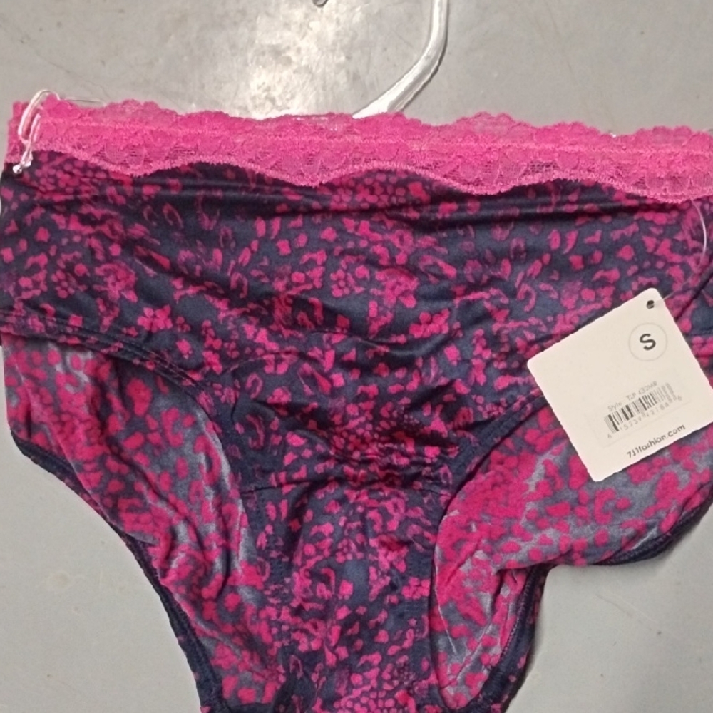 Pink and Black Lace Trim Panties